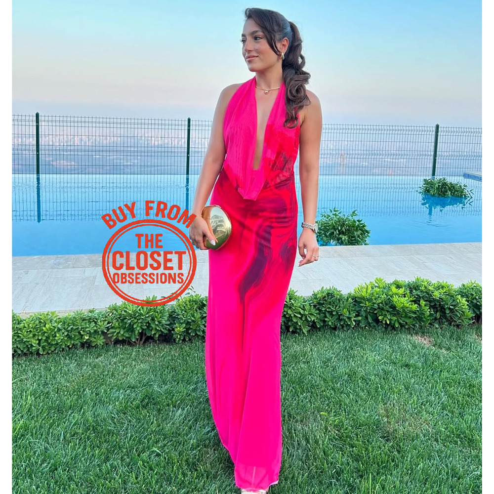 LAST ONE! ZARA Fuchsia Open Back Midi Dress NWT | Blogger Fave Halter Neck - Picture 13 of 16